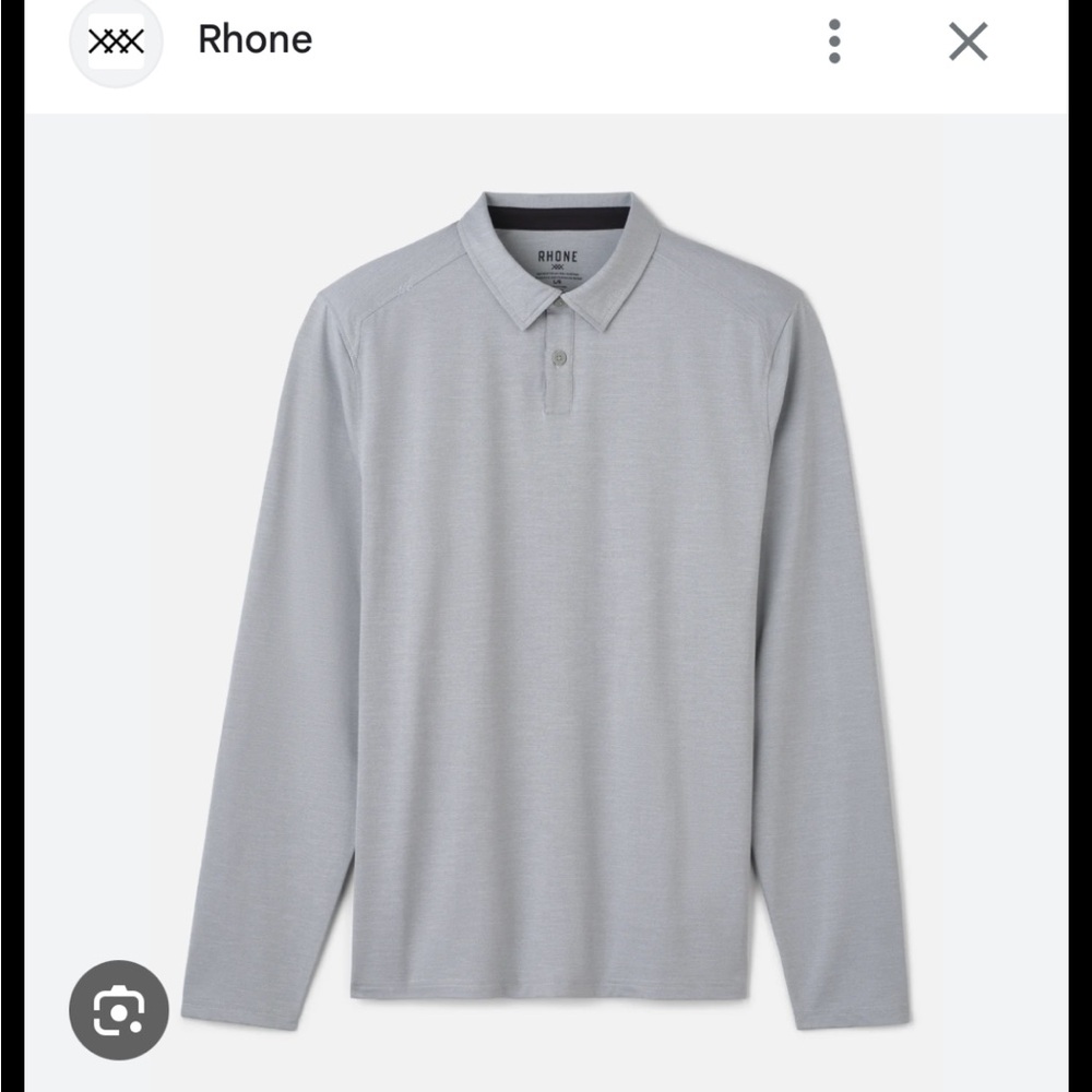 RHONE Men’s Light Gray Long-Sleeve Commuter Polo #business casual#golf